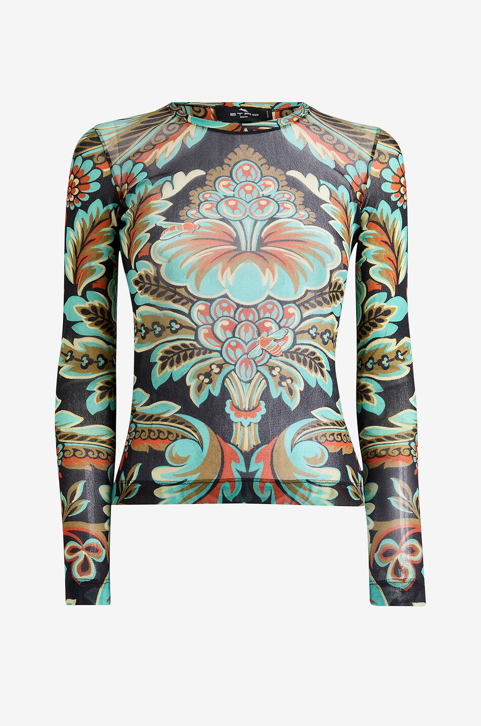 ETRO Top à manches longues en tulle fleuri Femme MULTICOLORE 1
