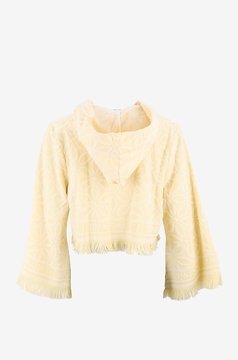 ZIMMERMANN Sweat-shirt à capuche raccourci Coco Towelling Femme JAUNE CLAIR 2