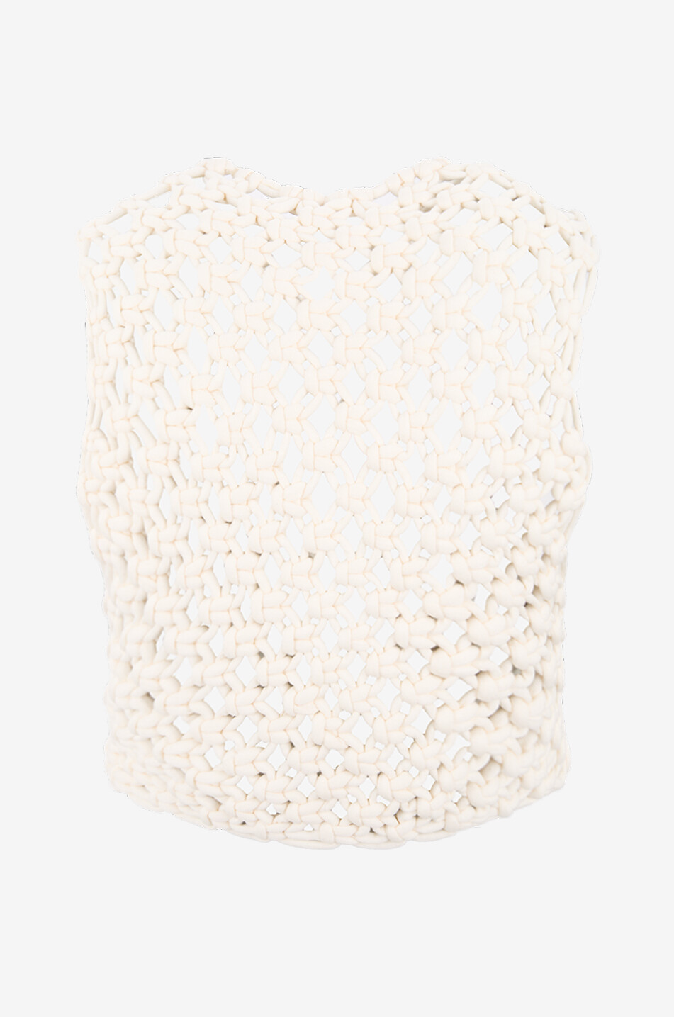 ALAÏA Top macramé tressé à la main Femme BLANC CASSE 2