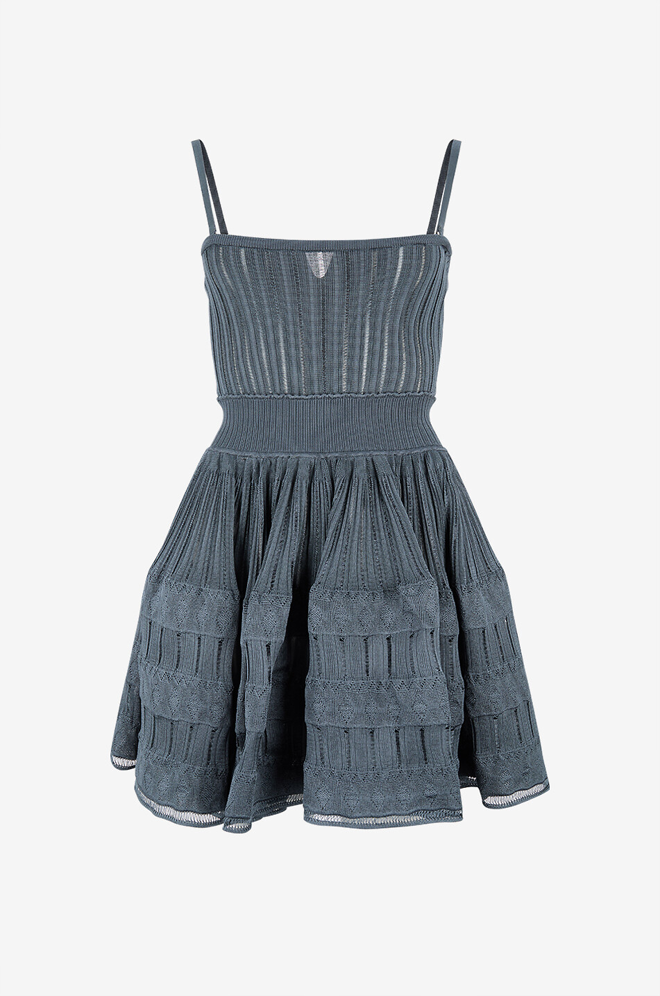 Crinoline mini knit dress with removable straps