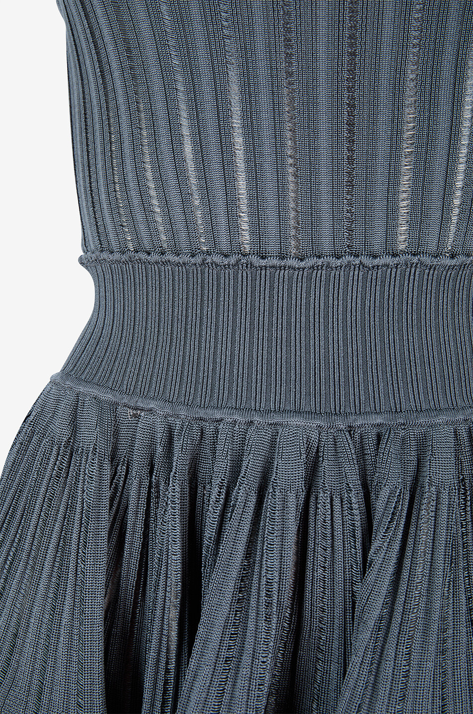 ALAÏA Crinoline mini knit dress with removable straps Women BLUE 3