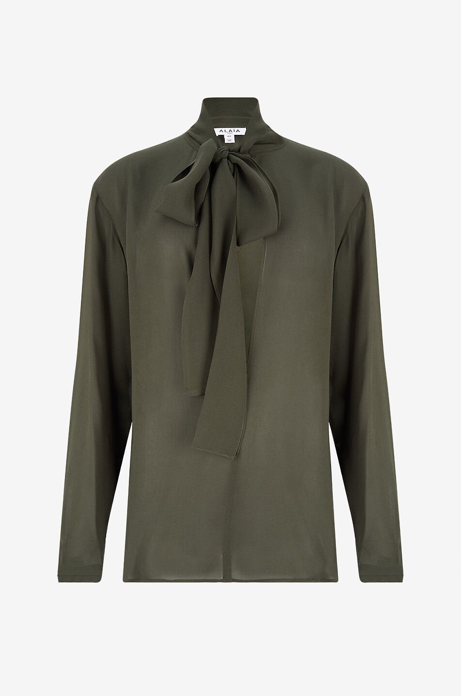 ALAÏA Blouse foulard en georgette Femme VERT FONCÉ 1