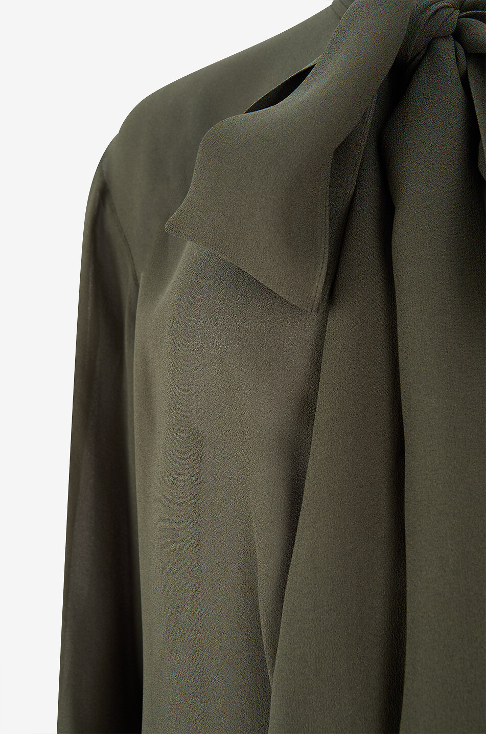 ALAÏA Blouse foulard en georgette Femme VERT FONCÉ 3