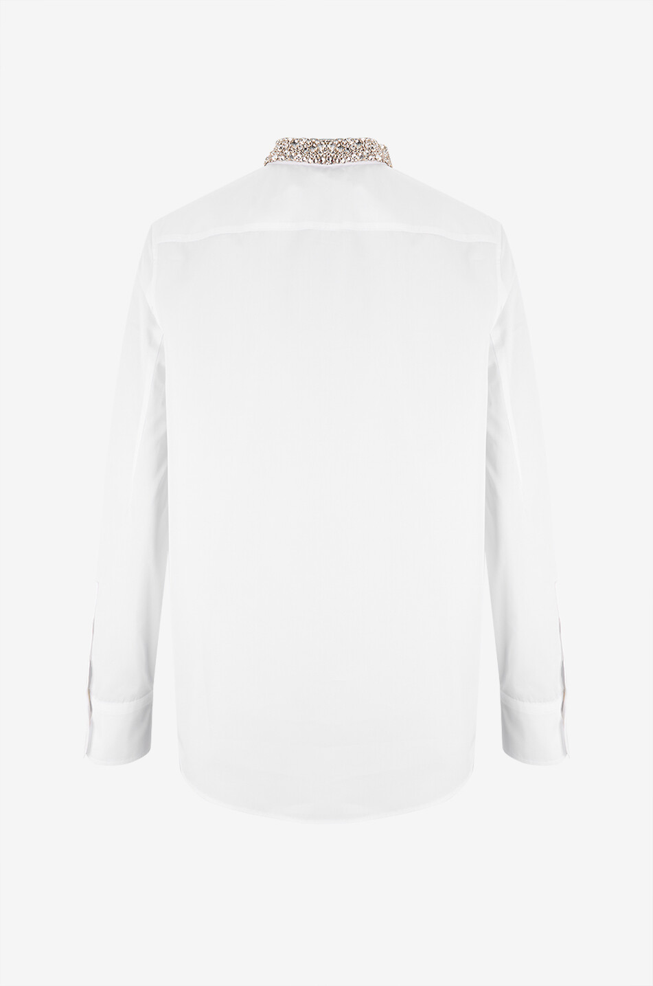 ALEXANDER McQUEEN Popeline-Hemd mit kristallbesetztem Mandarinkragen Damen WEISS 2