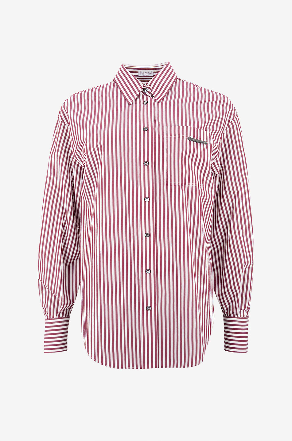 BRUNELLO CUCINELLI Shiny Tab striped poplin shirt Women MULTI COLOURED 1