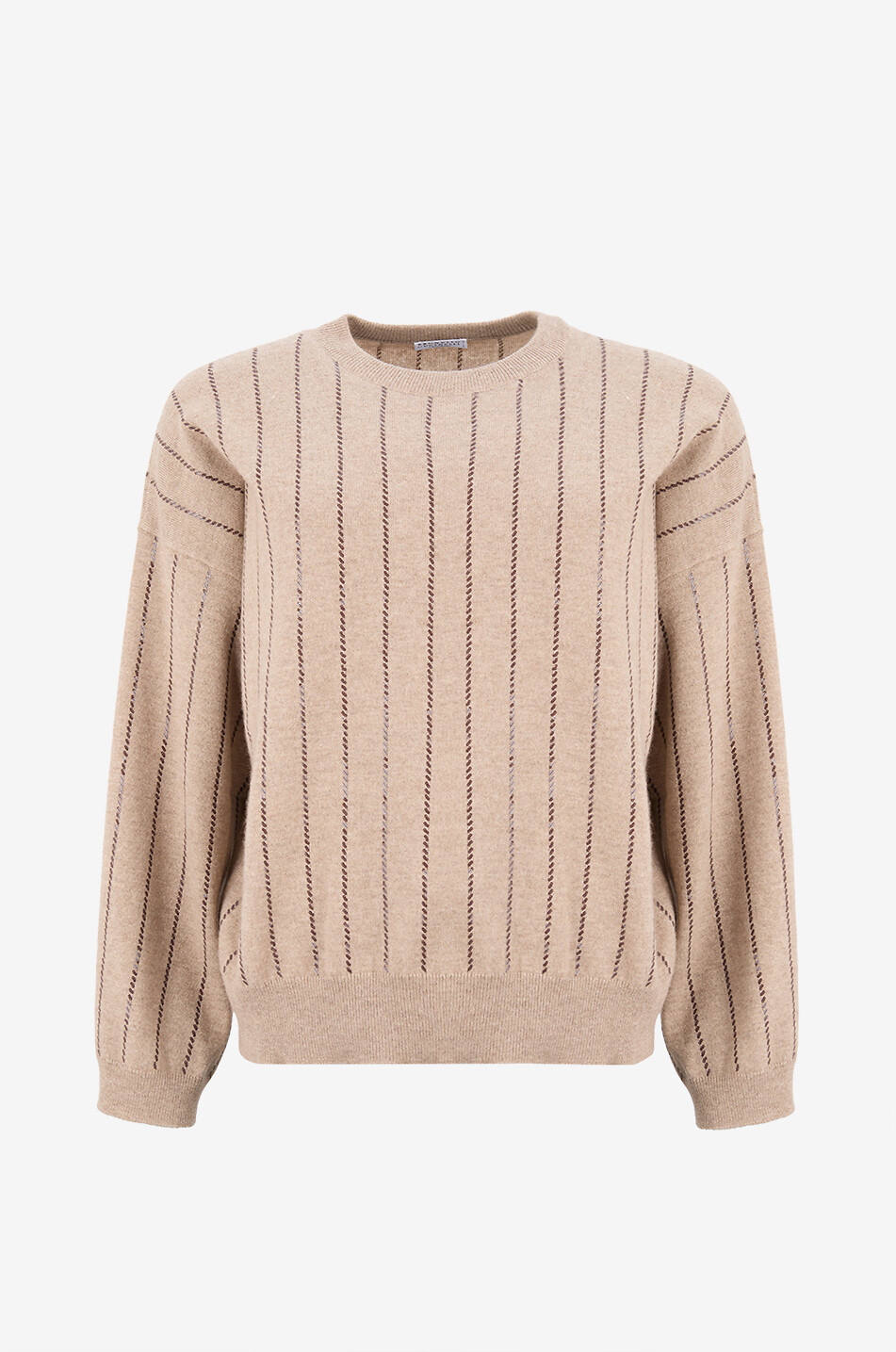 Feinstrick-Kaschmirpullover im Boxy-Schnitt Sparkling Stripes