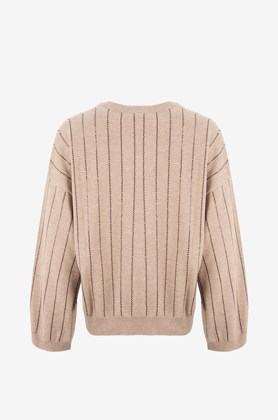 BRUNELLO CUCINELLI Feinstrick-Kaschmirpullover im Boxy-Schnitt Sparkling Stripes Damen BRAUN 2