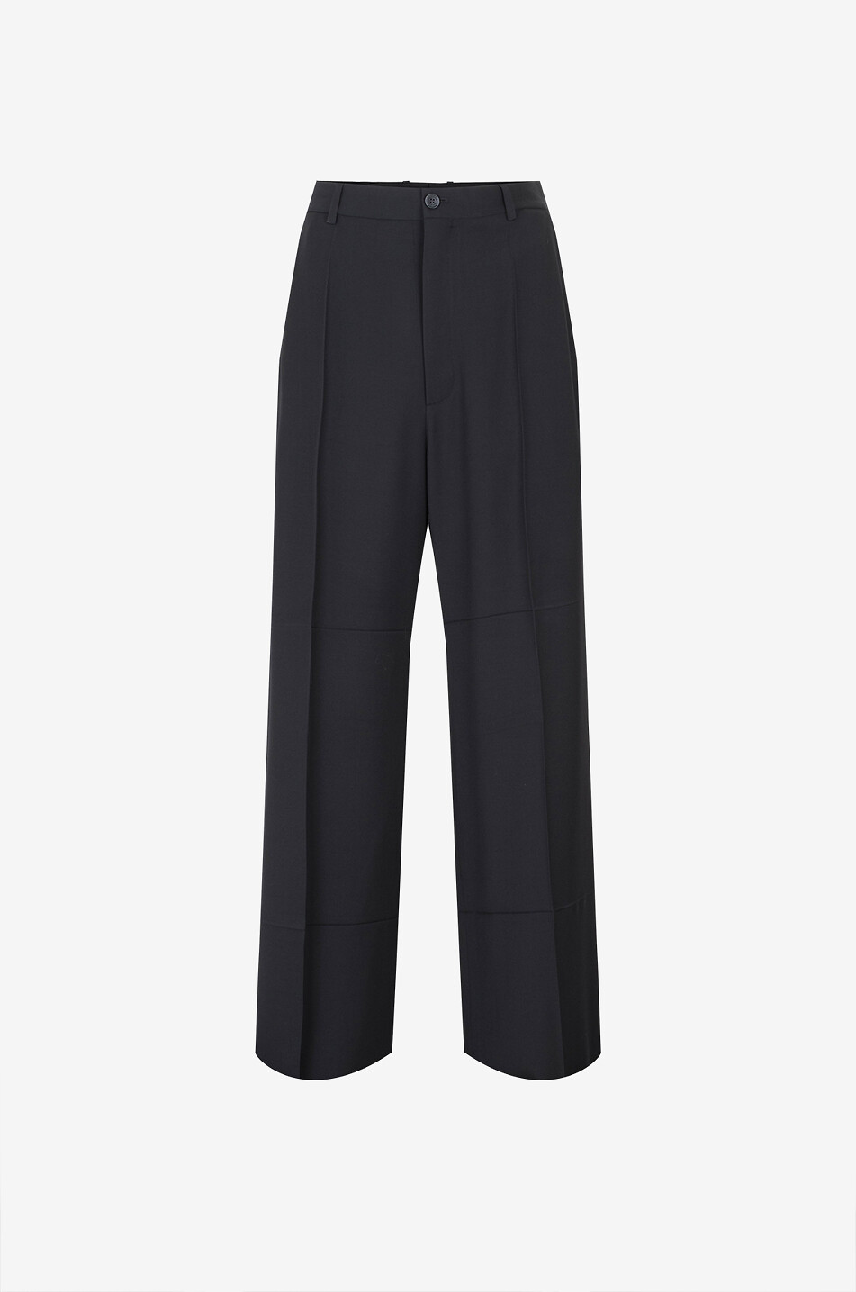 Fliessende gerade Hose aus Wollmix-Twill