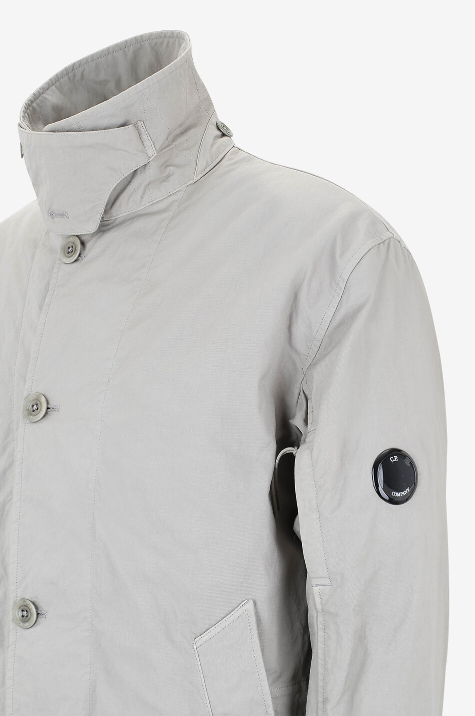 C.P. COMPANY Parka légère en sergé déperlant Lens Logo Homme GRIS 3