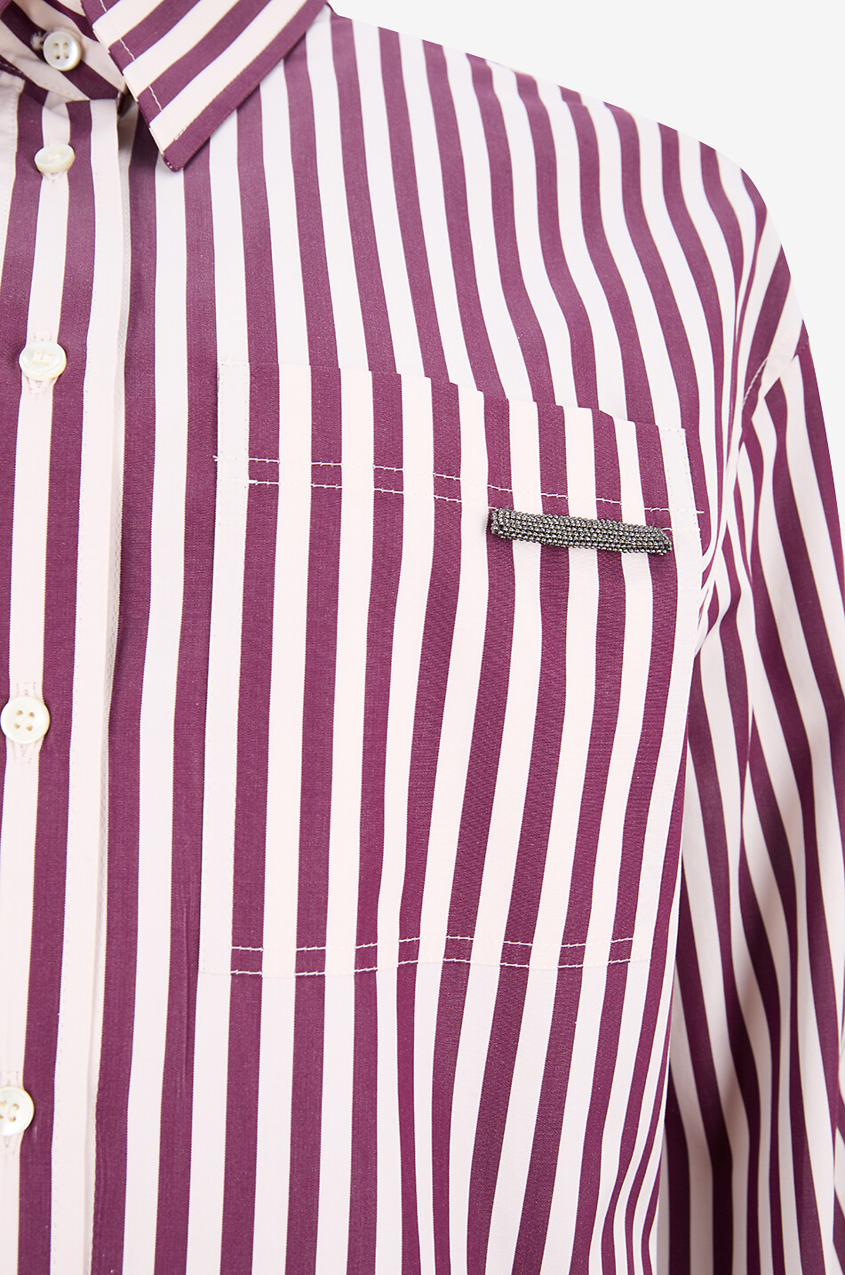 BRUNELLO CUCINELLI Shiny Tab loose striped poplin shirt Women MULTI COLOURED 3