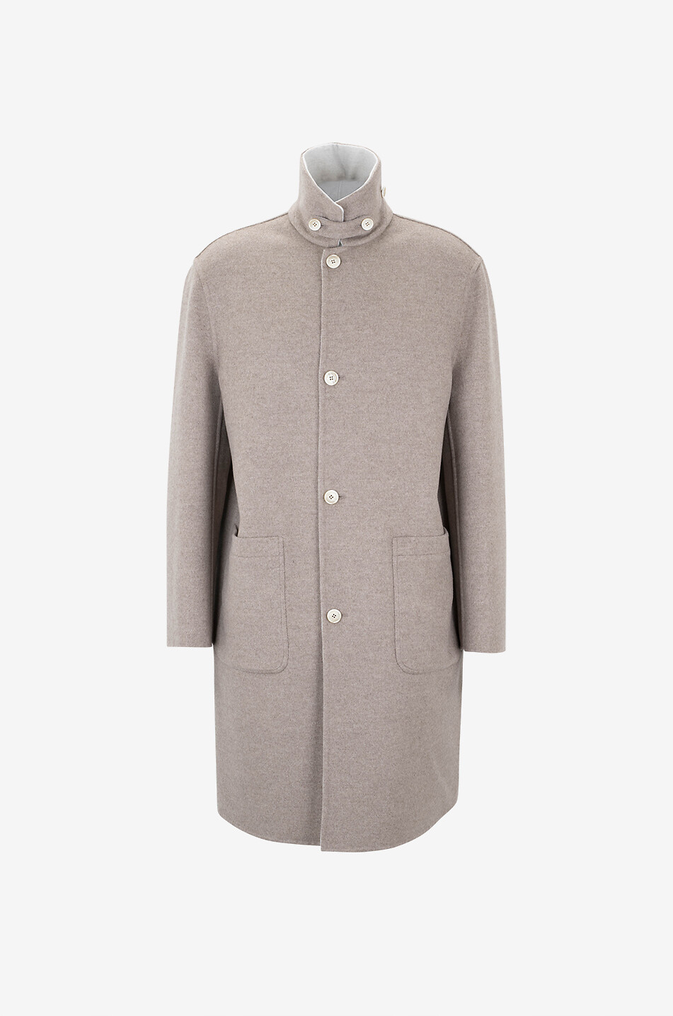 BRUNELLO CUCINELLI Single-breasted reversible cashmere coat Men Medium beige 1