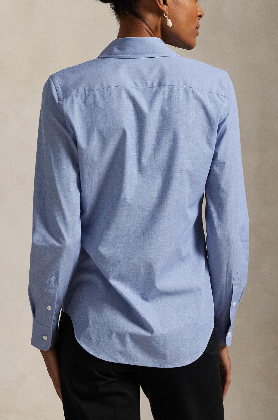 POLO RALPH LAUREN Pony cinched poplin stretch shirt Women LIGHT BLUE 5