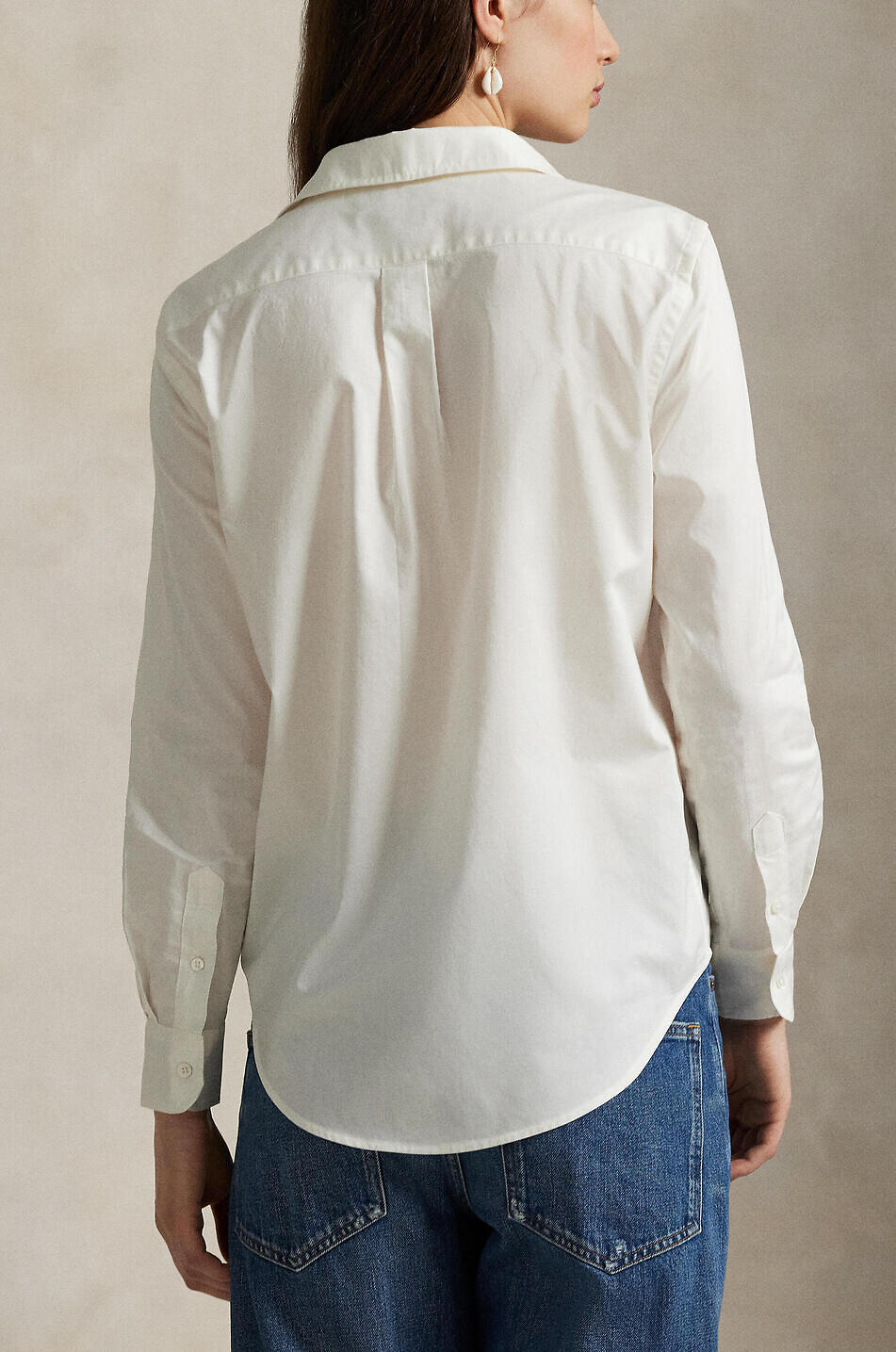 POLO RALPH LAUREN Classic Fit Pony cotton twill shirt Women EGGSHELL 3