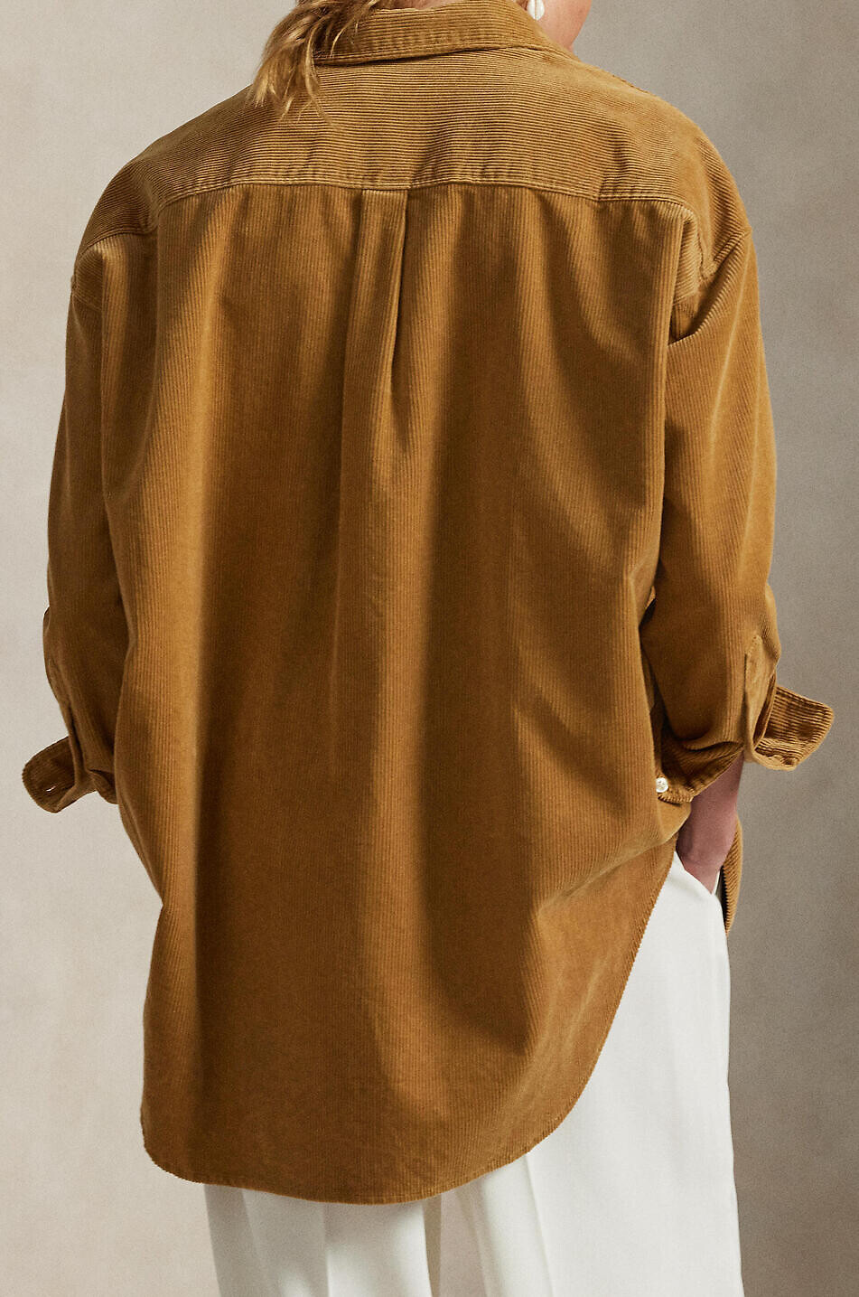 POLO RALPH LAUREN The Big corduroy oversize shirt Women CAMEL 5