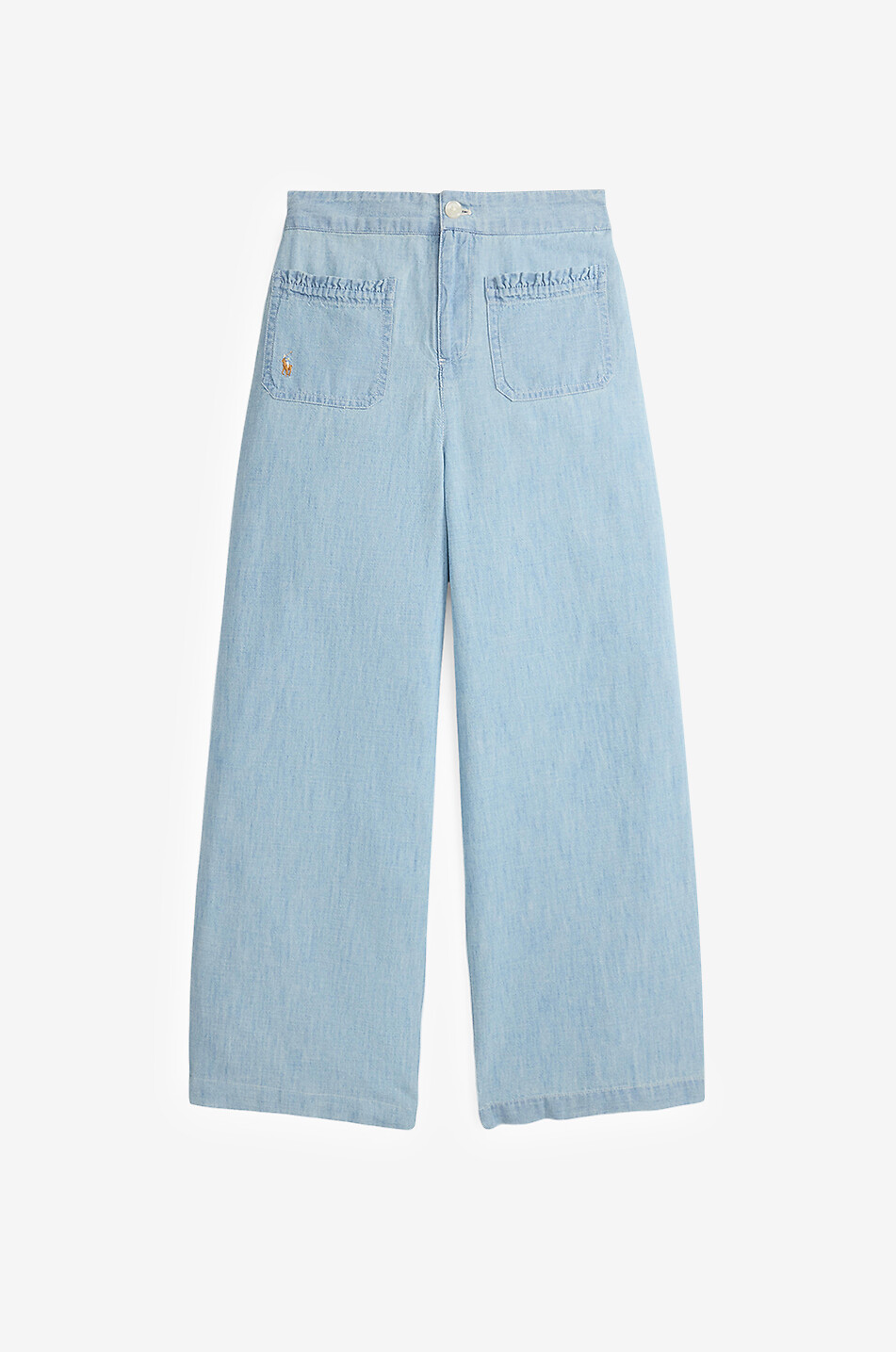 Pony girls' wide-leg chambray trousers
