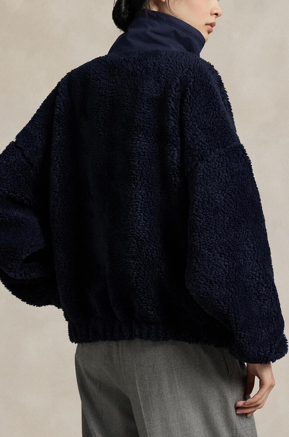 POLO RALPH LAUREN Polo Bear high-pile fleece mock neck sweatshirt Women DARK BLUE 5