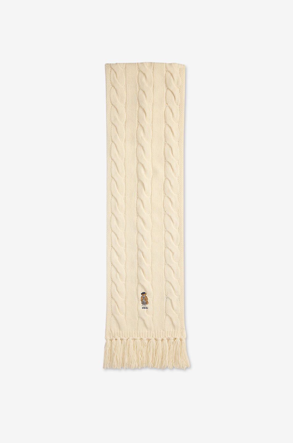 Écharpe en maille torsadée brodée Polo Bear