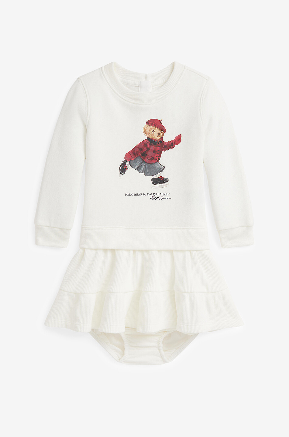 Baby-Sweatskleid und Bloomers Ice Skating Polo Bear