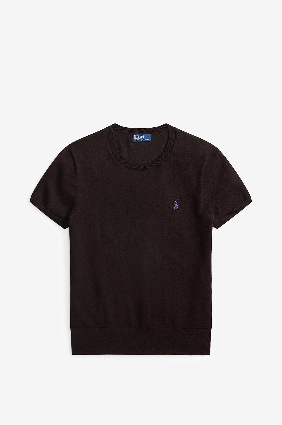 POLO RALPH LAUREN Pony fine-gauge cotton short-sleeved crewneck jumper Women DARK BROWN 1