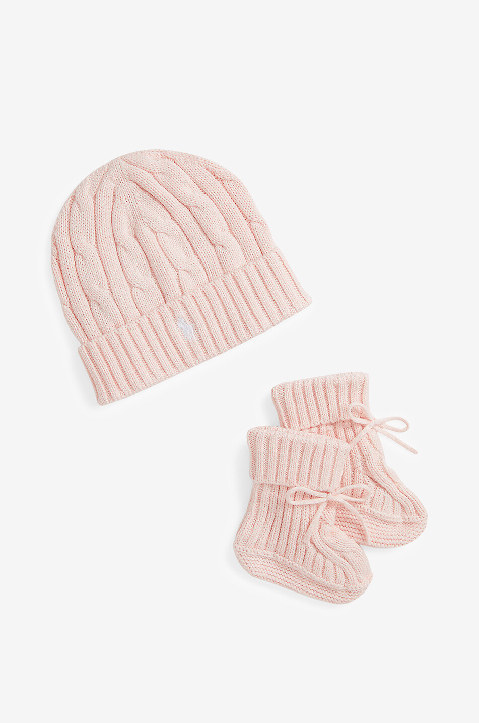 Coffret bébé bonnet et chaussons en maille torsadée