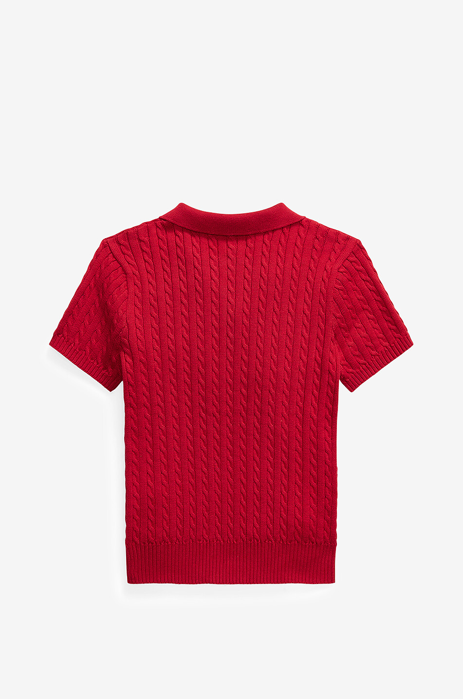 Pony girls' cable-knit polo shirt - POLO RALPH LAUREN - RED