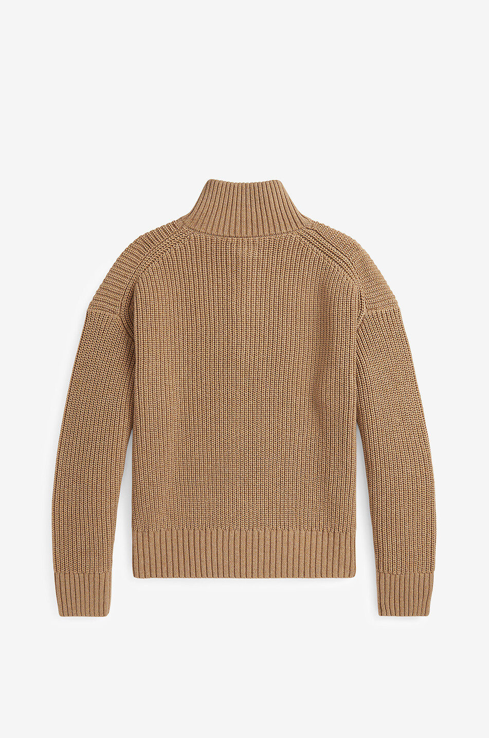 POLO RALPH LAUREN Pull côtelé à col montant zippé fille Pony Fille CAMEL 2