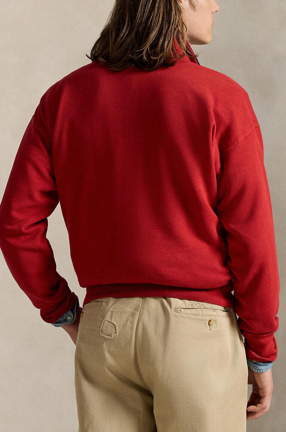 POLO RALPH LAUREN Sweatshirt mit Stehkragen und Zip Vintage Fit USA Herren DUNKELROT 3