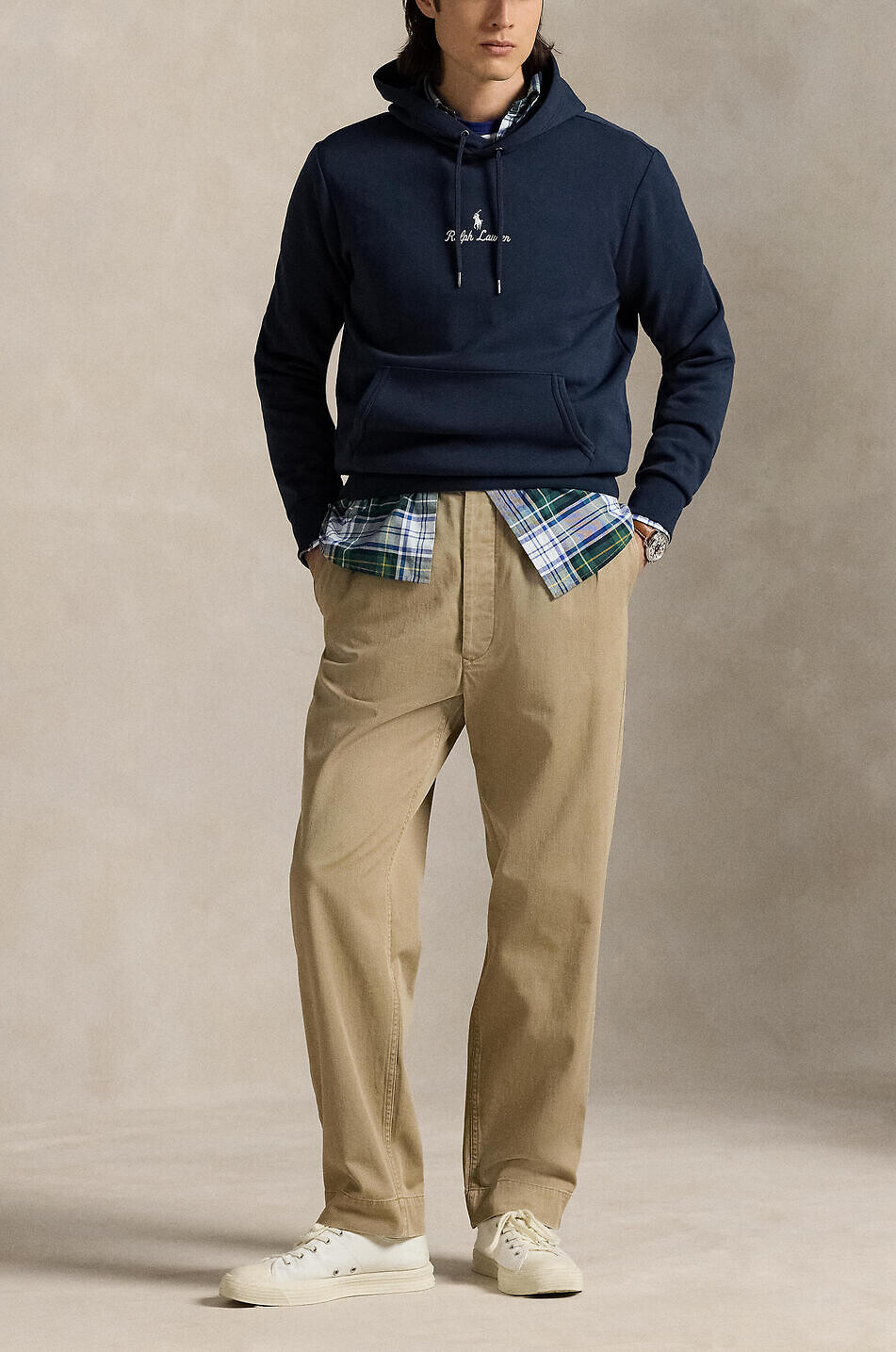 POLO RALPH LAUREN Script Logo Double-Knit hooded sweatshirt Men DARK BLUE 3