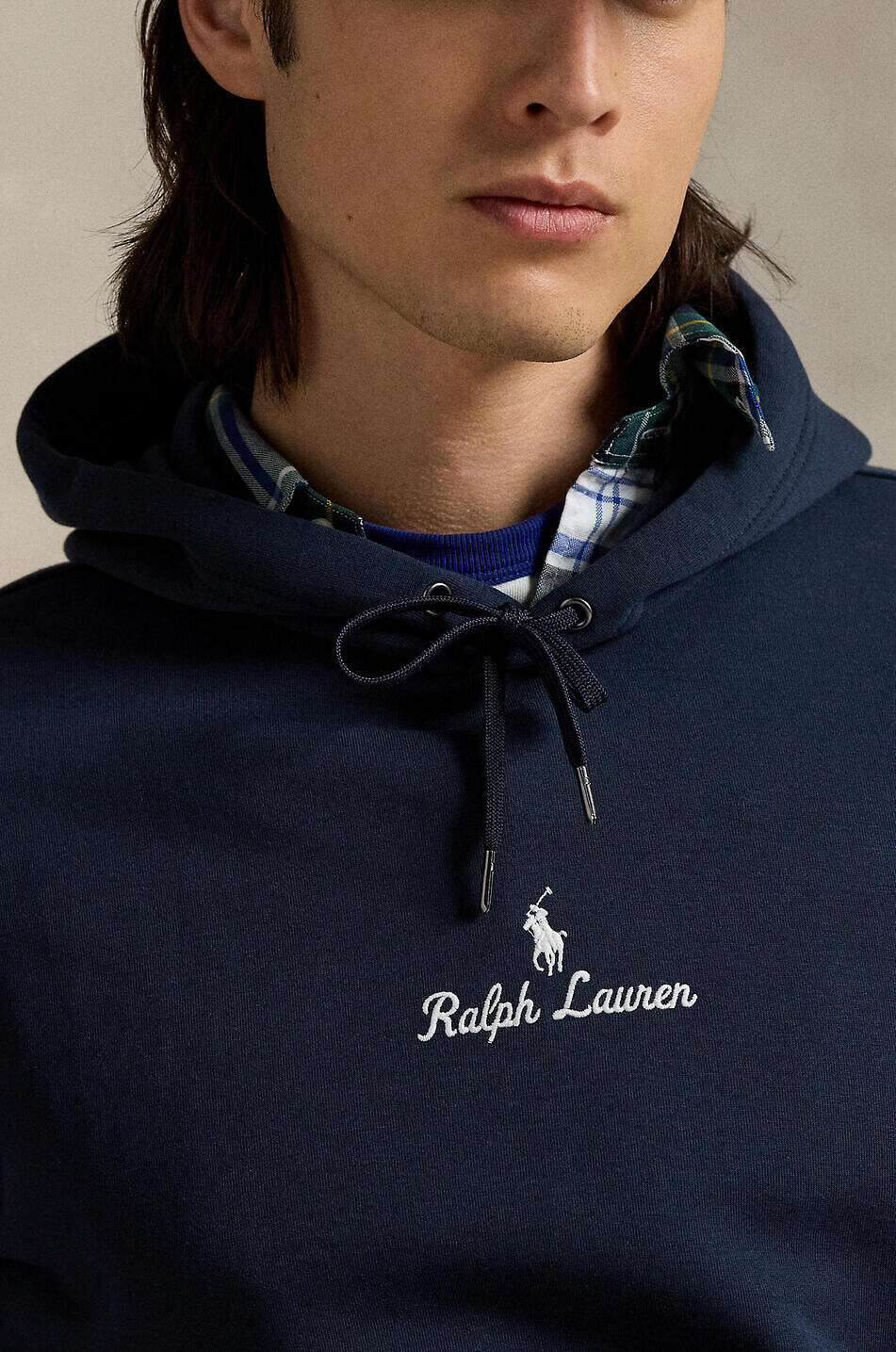 POLO RALPH LAUREN Script Logo Double-Knit hooded sweatshirt Men DARK BLUE 7