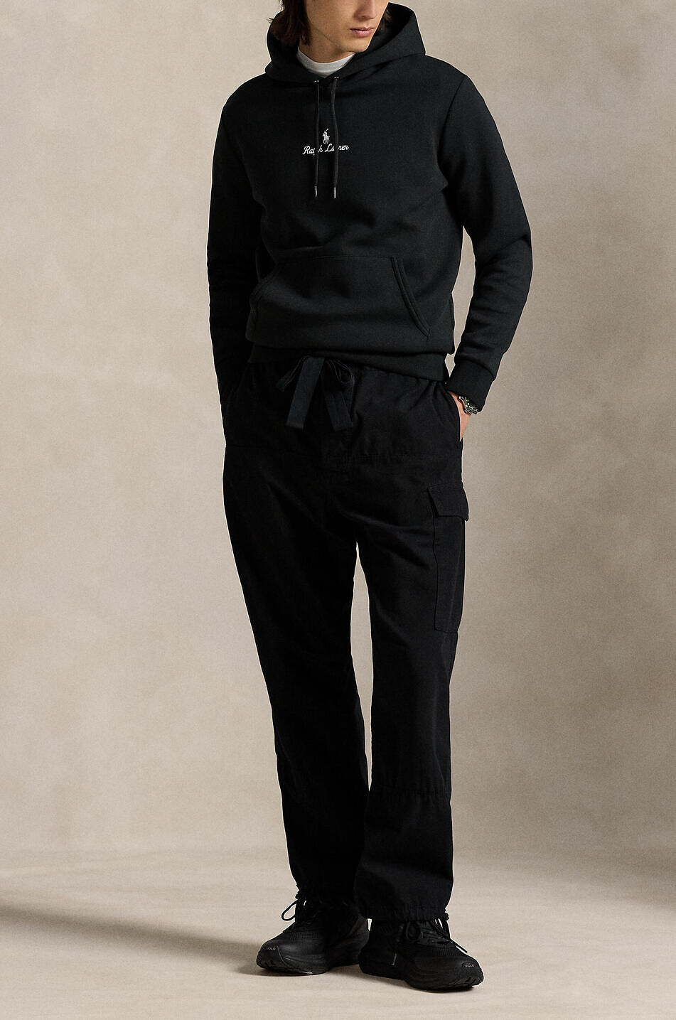 POLO RALPH LAUREN Sweat-shirt à capuche brodé Script Logo Double-Knit Homme NOIR 3