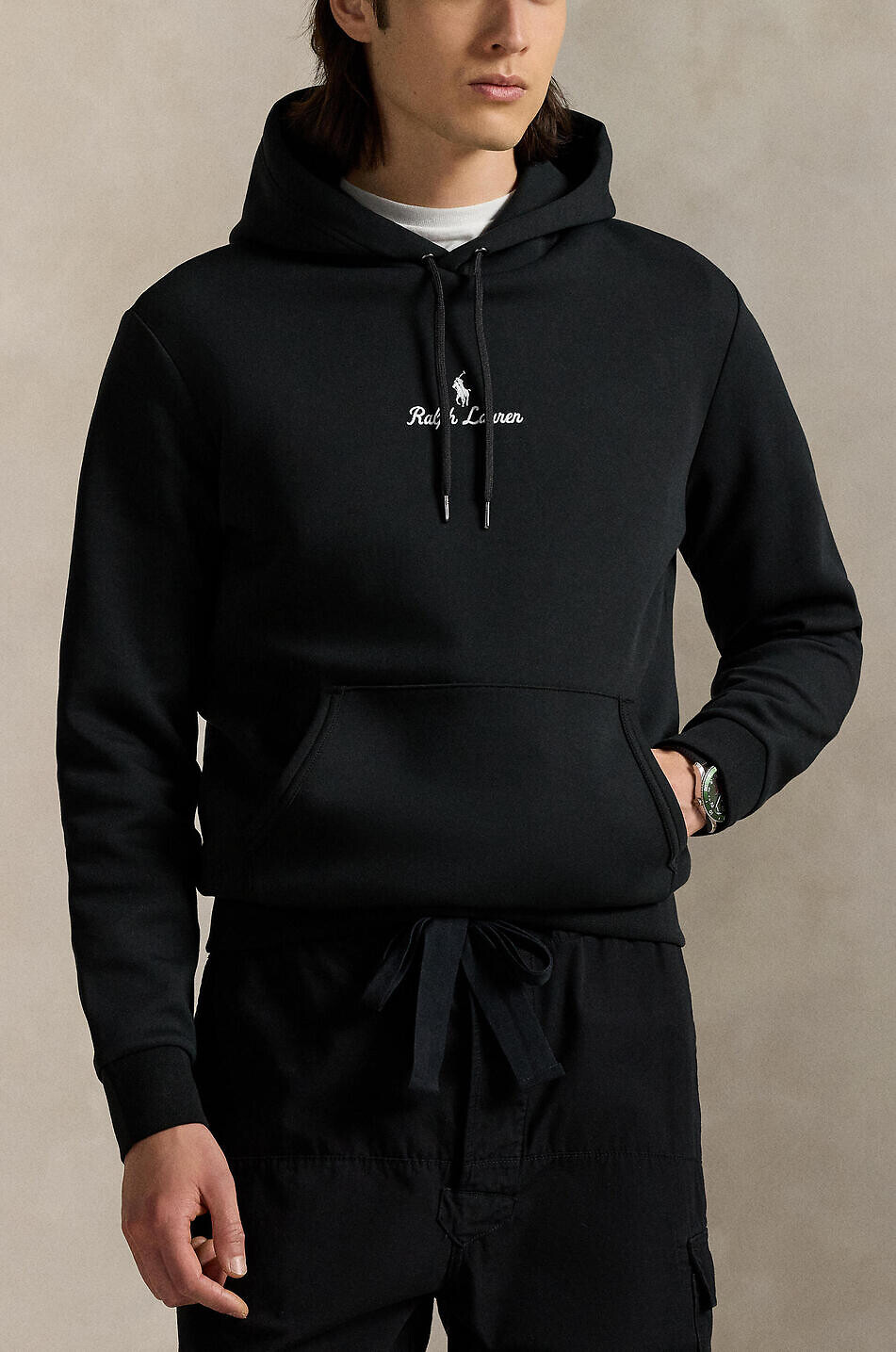 POLO RALPH LAUREN Sweat-shirt à capuche brodé Script Logo Double-Knit Homme NOIR 9