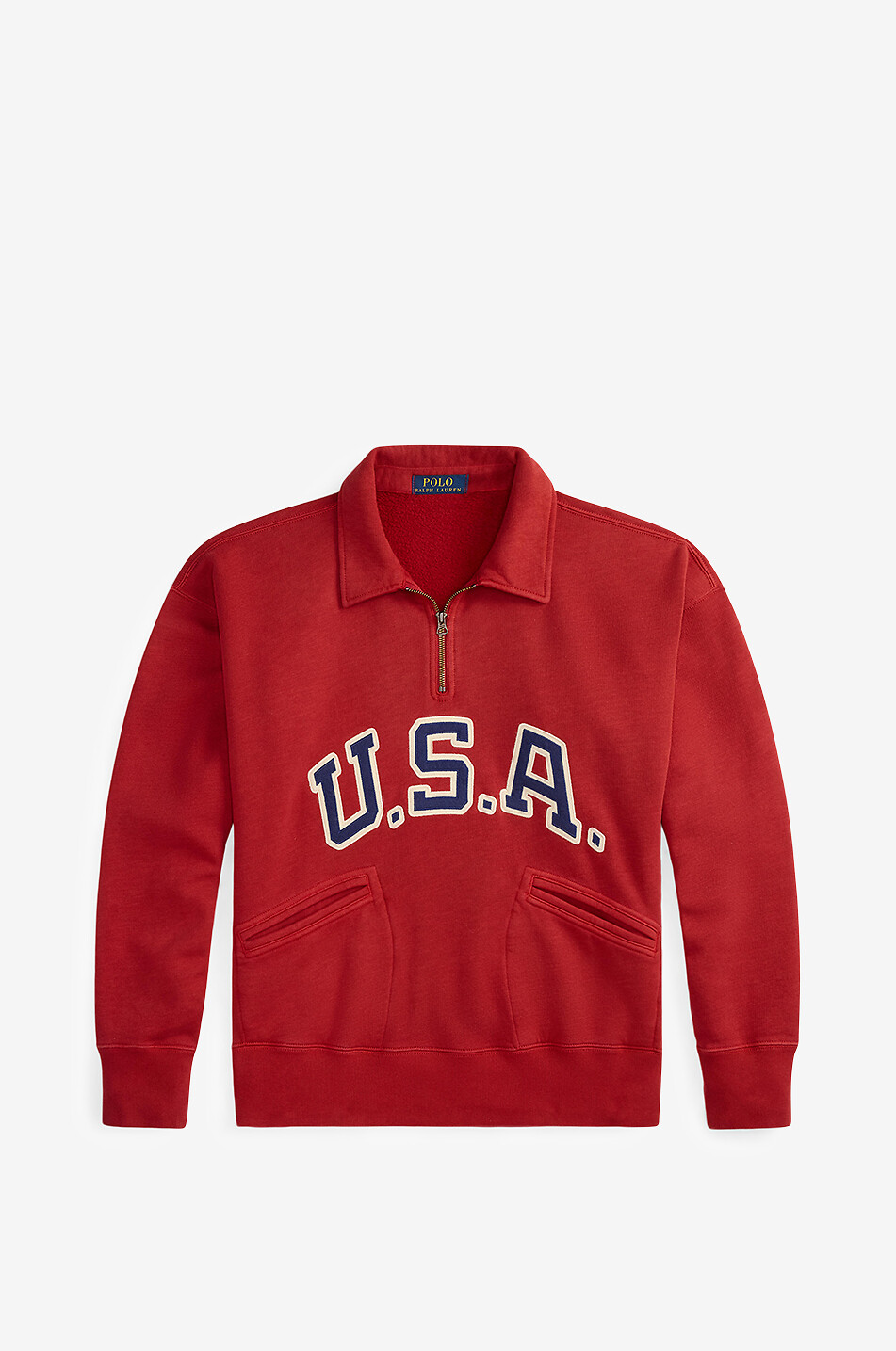 Sweatshirt mit Stehkragen und Zip Vintage Fit USA