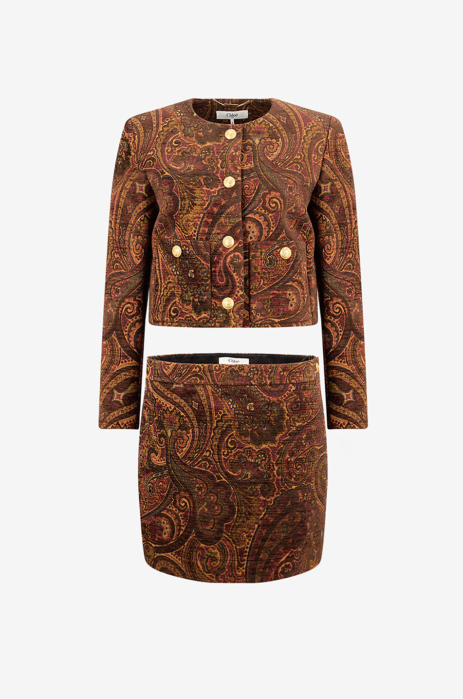 CHLOE Minirock aus Jacquard Tapestry Damen DUNKELROT 4