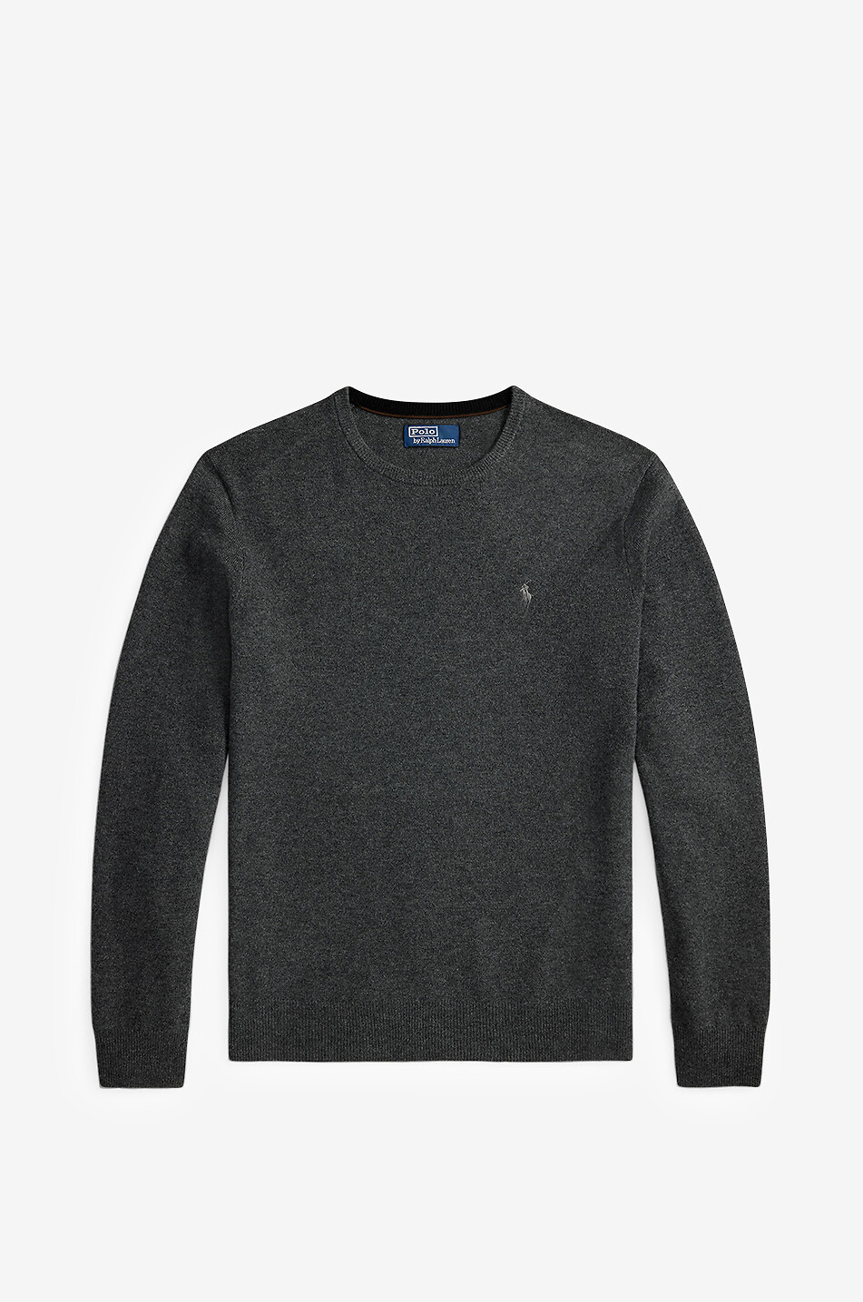 POLO RALPH LAUREN Pony crewneck fine-gauge wool jumper Men DARK GREY 1