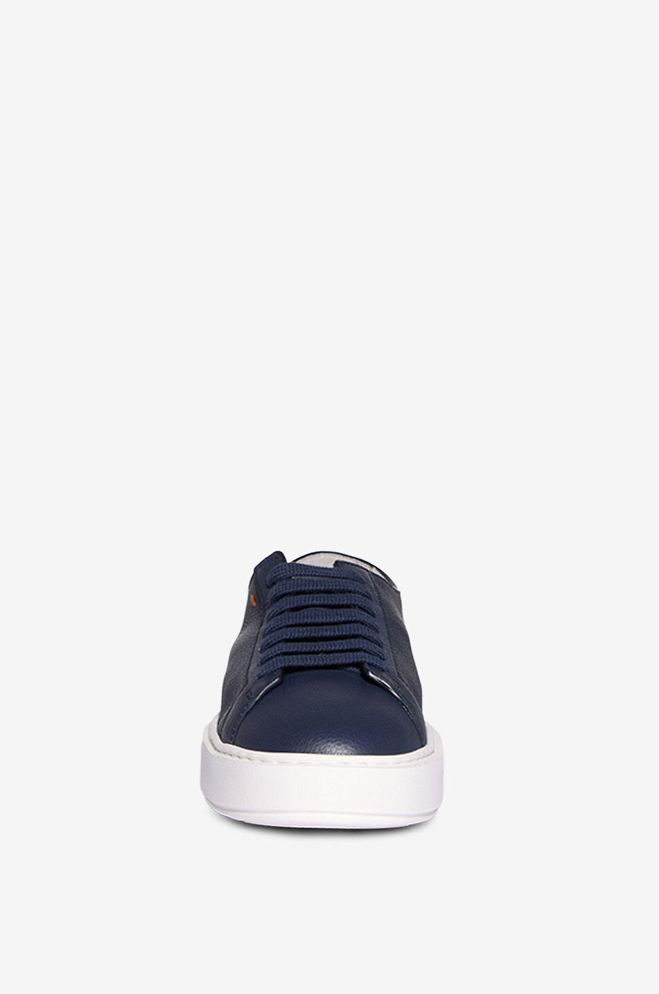 SANTONI Leather low-top sneakers Women DARK BLUE 2