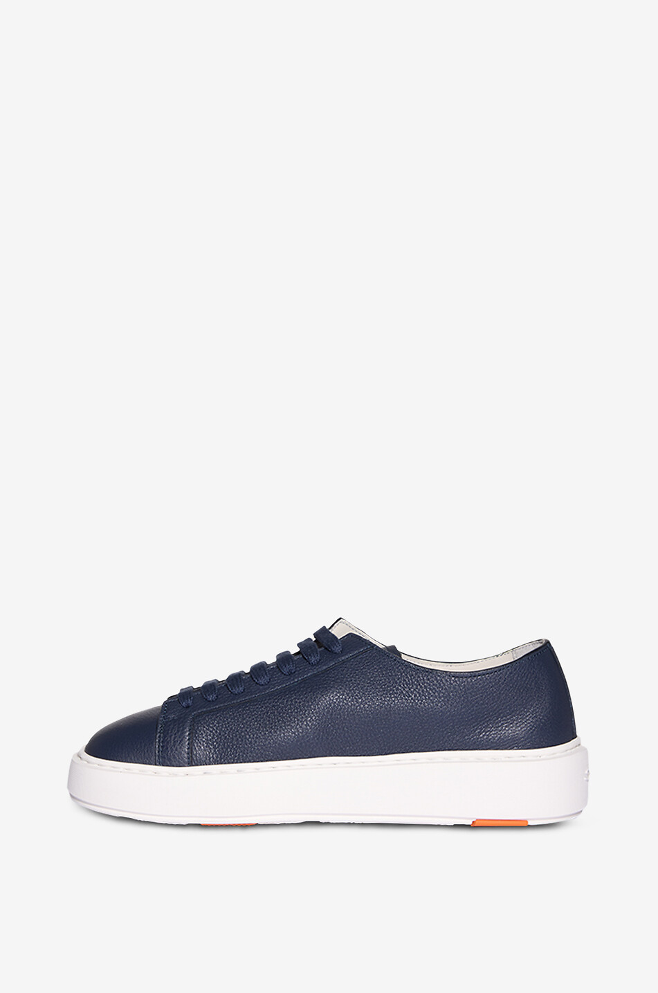 SANTONI Leather low-top sneakers Women DARK BLUE 3