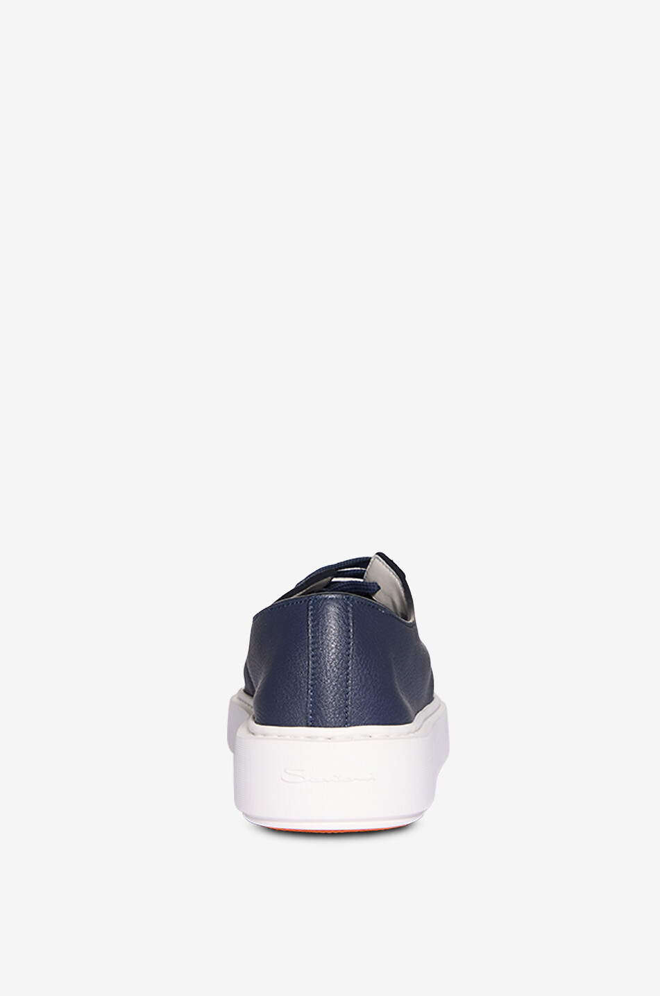 SANTONI Leather low-top sneakers Women DARK BLUE 4
