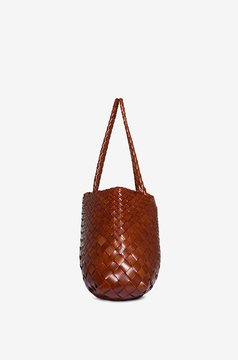 DRAGON Sac à main tissé en cuir Santa Croce Large Femme MARRON 5