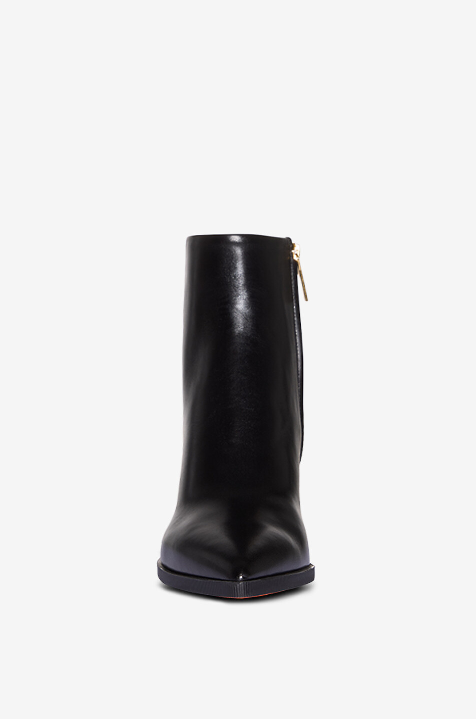SANTONI Heeled pointy-toe smooth leather ankle boots Women BLACK 2