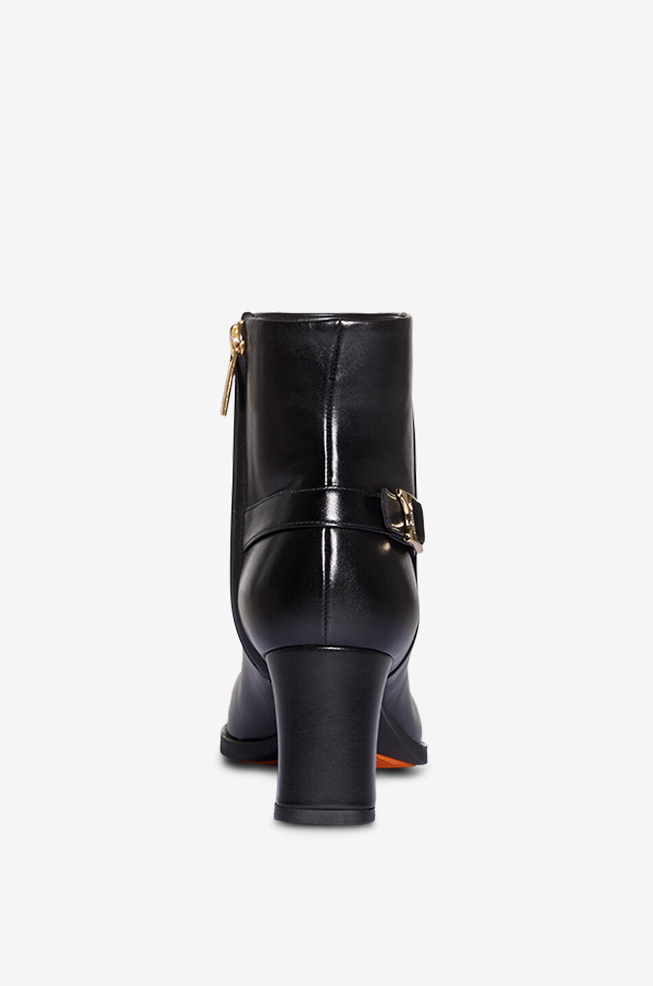 SANTONI Heeled pointy-toe smooth leather ankle boots Women BLACK 4