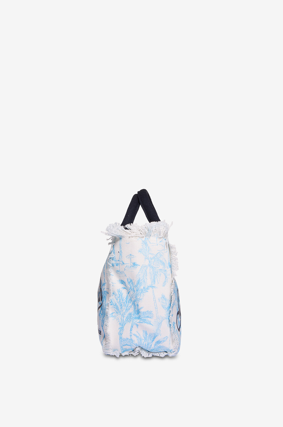 MC2 SAINT BARTH Mini cabas en coton fille Colette Palm Trees Fille BLEU 4
