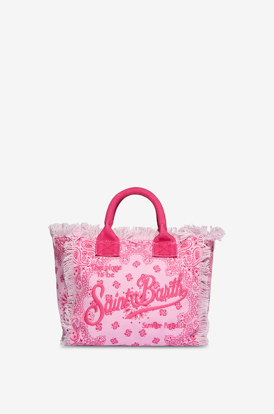 MC2 SAINT BARTH Mini cabas en coton fille Colette Bandana Fille ROSE 1