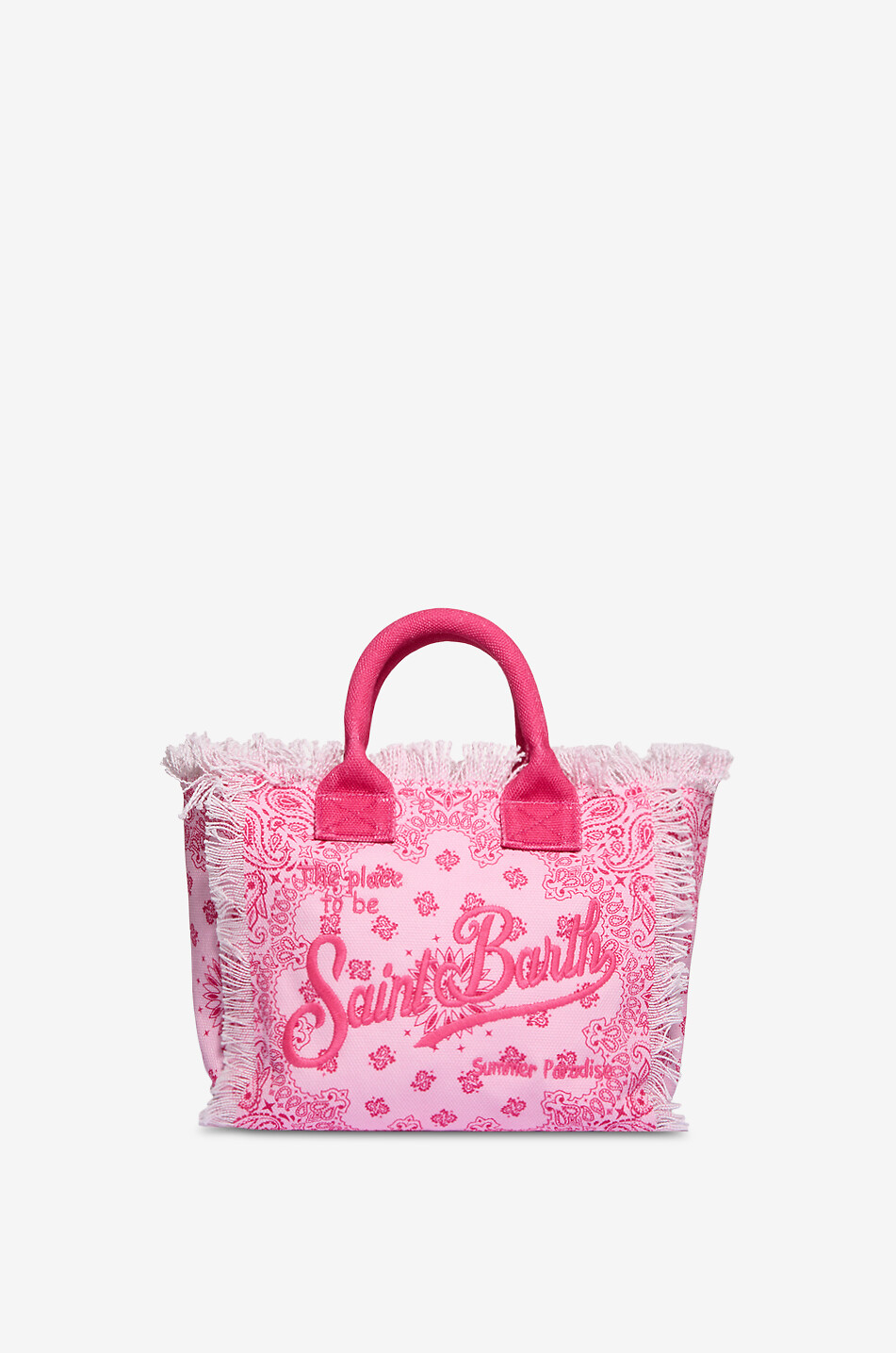 MC2 SAINT BARTH Mini cabas en coton fille Colette Bandana Fille ROSE 3