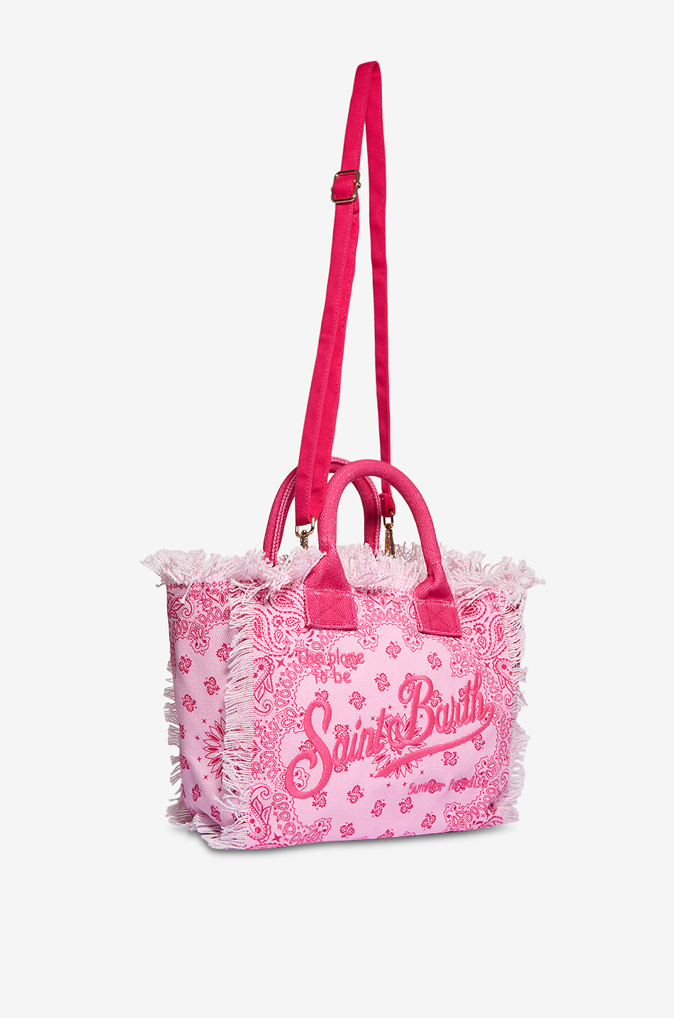 MC2 SAINT BARTH Mini cabas en coton fille Colette Bandana Fille ROSE 5