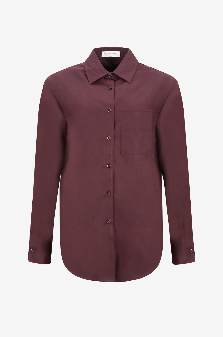 THE FRANKIE SHOP Langärmeliges Hemd aus Biobaumwolle Lui Damen DUNKELBRAUN 1