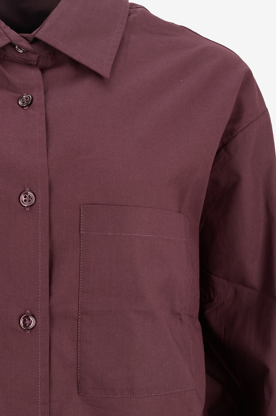 THE FRANKIE SHOP Langärmeliges Hemd aus Biobaumwolle Lui Damen DUNKELBRAUN 3