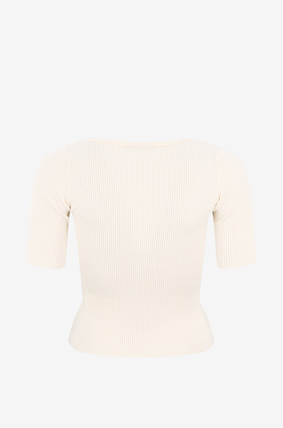 WEEKEND MAX MARA Pull chaussette côtelé à manches courtes Waser Femme BLANC 2
