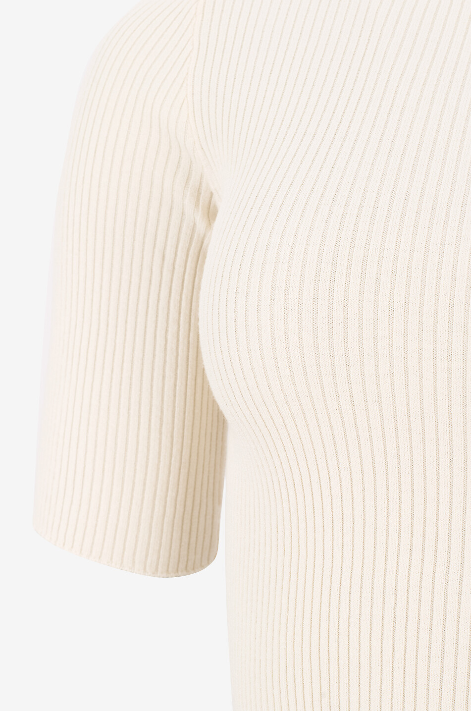 WEEKEND MAX MARA Pull chaussette côtelé à manches courtes Waser Femme BLANC 3