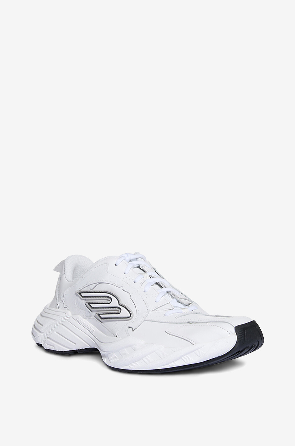 BALENCIAGA Baskets basses à lacets en cuir Monday Homme BLANC 1