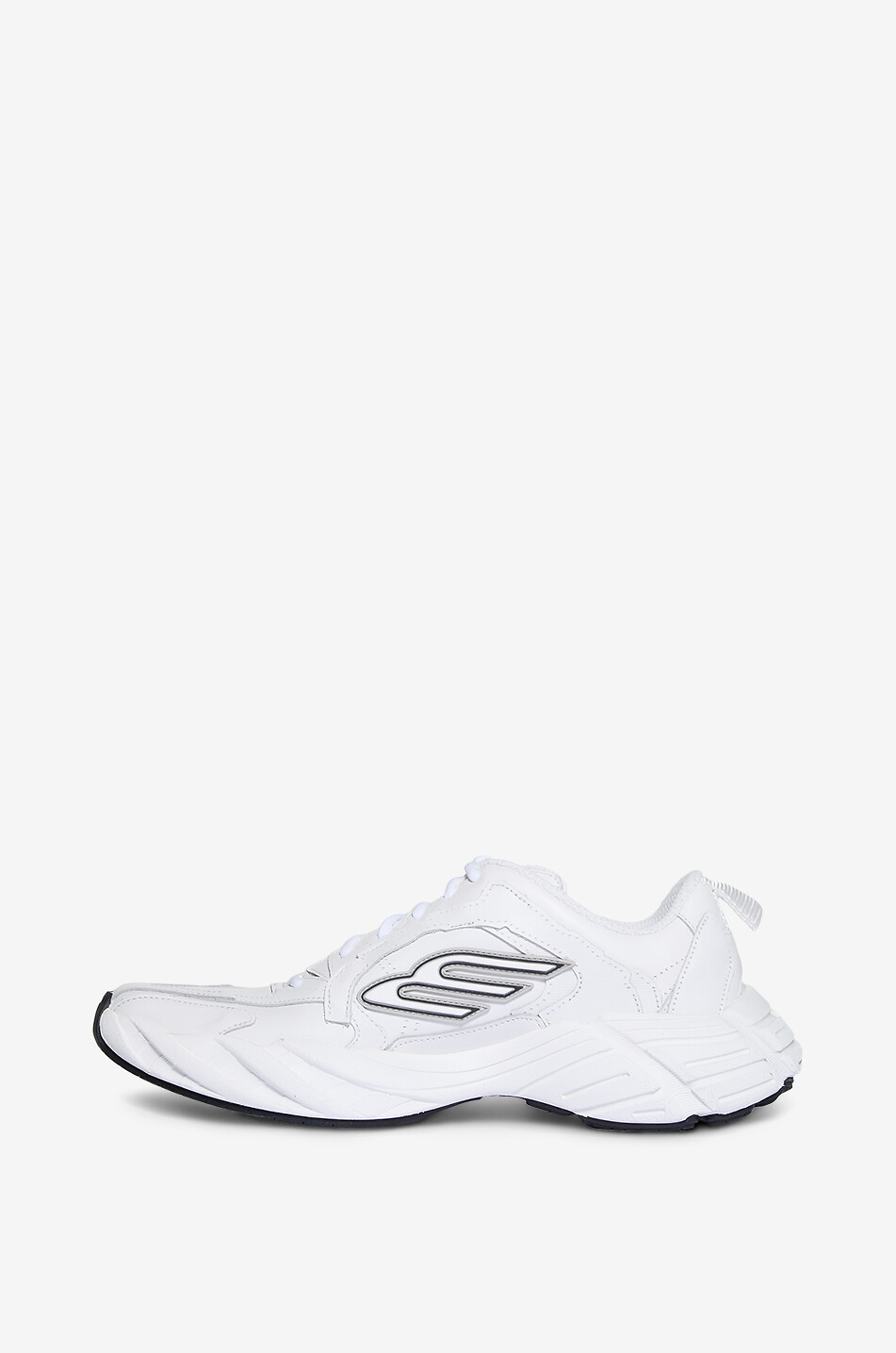 BALENCIAGA Baskets basses à lacets en cuir Monday Homme BLANC 3
